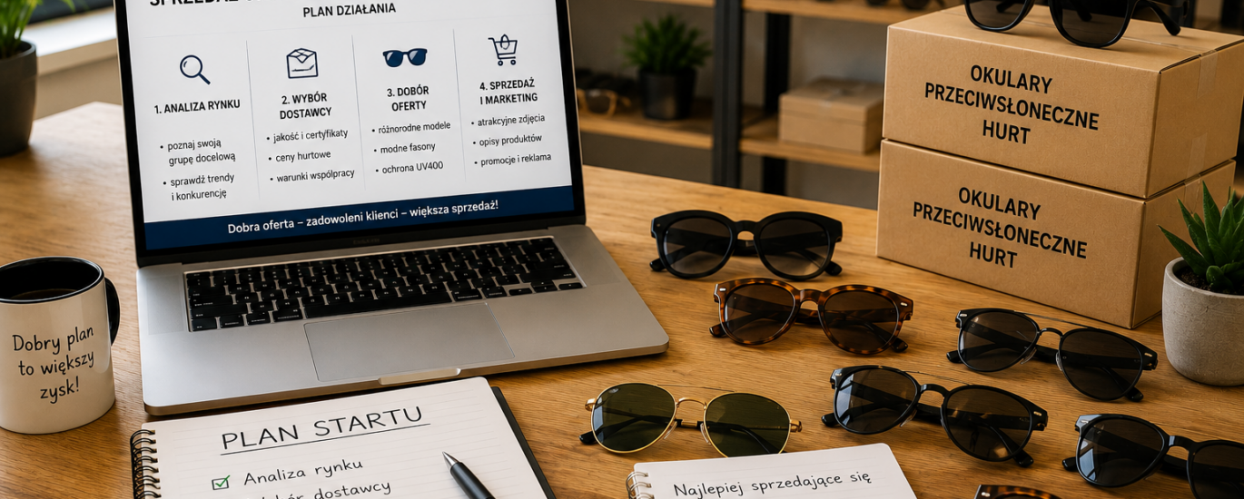 Rozpoczęcie sprzedaży okularów przeciwsłonecznych – wybór modeli do sklepu i analiza oferty hurtowej.